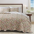 thumbnail image 6 of Floral Quilt Set - Lightweight, Soft, All-Season - 2-Piece Reversible Scalloped Bedding Set (Twin / Twin XL, Garden Blooms), 6 of 6