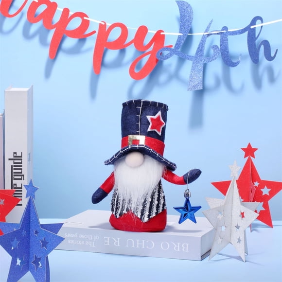 IBaodan Home Decoration Sales Clearance On July 4 2024 Independence Day In The United States The Striped Five Pointed Star Dwarf Faceless Doll Rudolf Doll Decoration Batch Housewarming Gifts