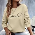 thumbnail image 7 of Oversize Sweatshirts for Women Butterfly Graphic Long Sleeve Crew Neck Casual Preppy Clothes Beige XL, 7 of 7