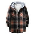 thumbnail image 2 of Momasggi Men's Flannel Hooded Shirts Fashion Plaid Long Sleeve Hoodie Jacket Casual Button Down Shacket with Pockets Black S, 2 of 3