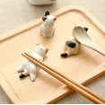 thumbnail image 3 of Soumake Chopsticks Holder Cat Shape Support Forks Ceramic Cartoon Animal Home Chopsticks Rest For Kitchen, 3 of 8