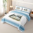 thumbnail image 3 of Erosebridal Watercolor RV Car Twin Quilt Set, Blue Stripe Mountain Twin Coverlet Set for Men and Women, 2-Piece, 3 of 7