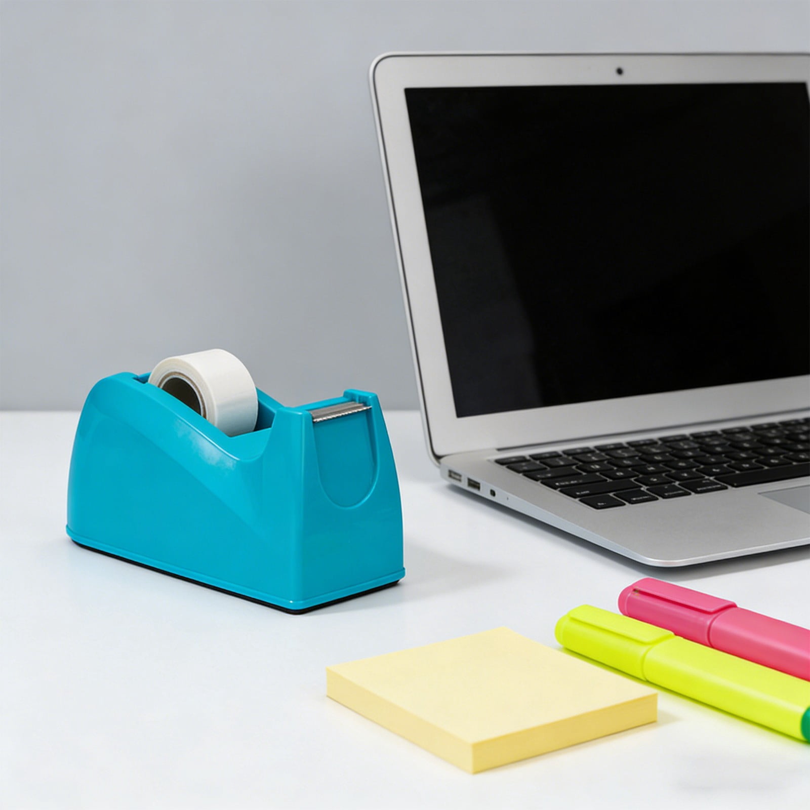 COM1950s Tape Dispenser for Office Desk, Adhesive Tape Holder with Non-Slip Base, Smooth Rolling Cutter for Wrapping, Craft, and Home Use