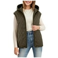thumbnail image 5 of larppty Puffer Vest Women Sleeveless Zip Up Quilted Jackets with Pockets Fall Comfy Coats Winter Warm Lightweight Outerwear (AG, M), 5 of 6