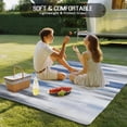 thumbnail image 4 of Blue Gray Outdoor Rug 4x6 Ft - Reversible Patio Rug Outdoor Camping Rugs, Modern Simple Abstract White Ombre Texture Washable Indoor Outdoor Area Rugs, Non-Slip Outdoor Carpet Runner for Deck/Porch, 4 of 8