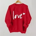 thumbnail image 2 of WTXUE Heart Top Love Heart Graphic Print Crewneck Long Sleeve Shirts Baggy Sweatshirt Womens Graphic Sweatshirts Lightweight Sweatshirts Comfy Tops Valentines Day Outfit Hot Pink M, 2 of 3