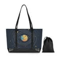 thumbnail image 7 of FORMRS Canvas Laptop Tote Bag for Women with 15.6" Computer Compartments Shoulder Handbag, Cat Planet, 7 of 7