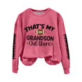thumbnail image 4 of Baberdicy Women's Hoodless Hoodie Women's That's My Grandson Out There Football Lover Casual Sweatshirt, Pullover Sweatshirts for Women Hot Pink Xxl, 4 of 9