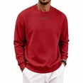 thumbnail image 6 of Men's Crewneck Sweatshirt Casual Solid Pullover Hoodless Standard Fit Athletic Work Out Gym Sweat Shirts, 6 of 9