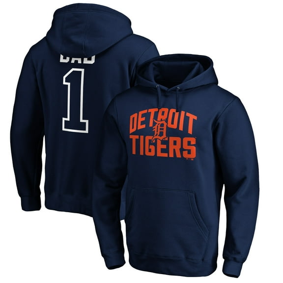 Men's Navy Detroit Tigers Father's Day #1 Dad Pullover Hoodie