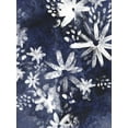 thumbnail image 2 of Vess, June Erica 12x14 Black Ornate Wood Framed with Double Matting Museum Art Print Titled - Indigo Floral Gesture II, 2 of 4