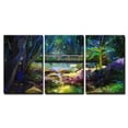 thumbnail image 2 of wall26 - 3 Piece Canvas Wall Art - Hand Painted Colorful Summer Nature Forest with Yellow and Green- Blue Color - Modern Home Art Stretched and Framed Ready to Hang - 24"x36"x3 Panels, 2 of 3