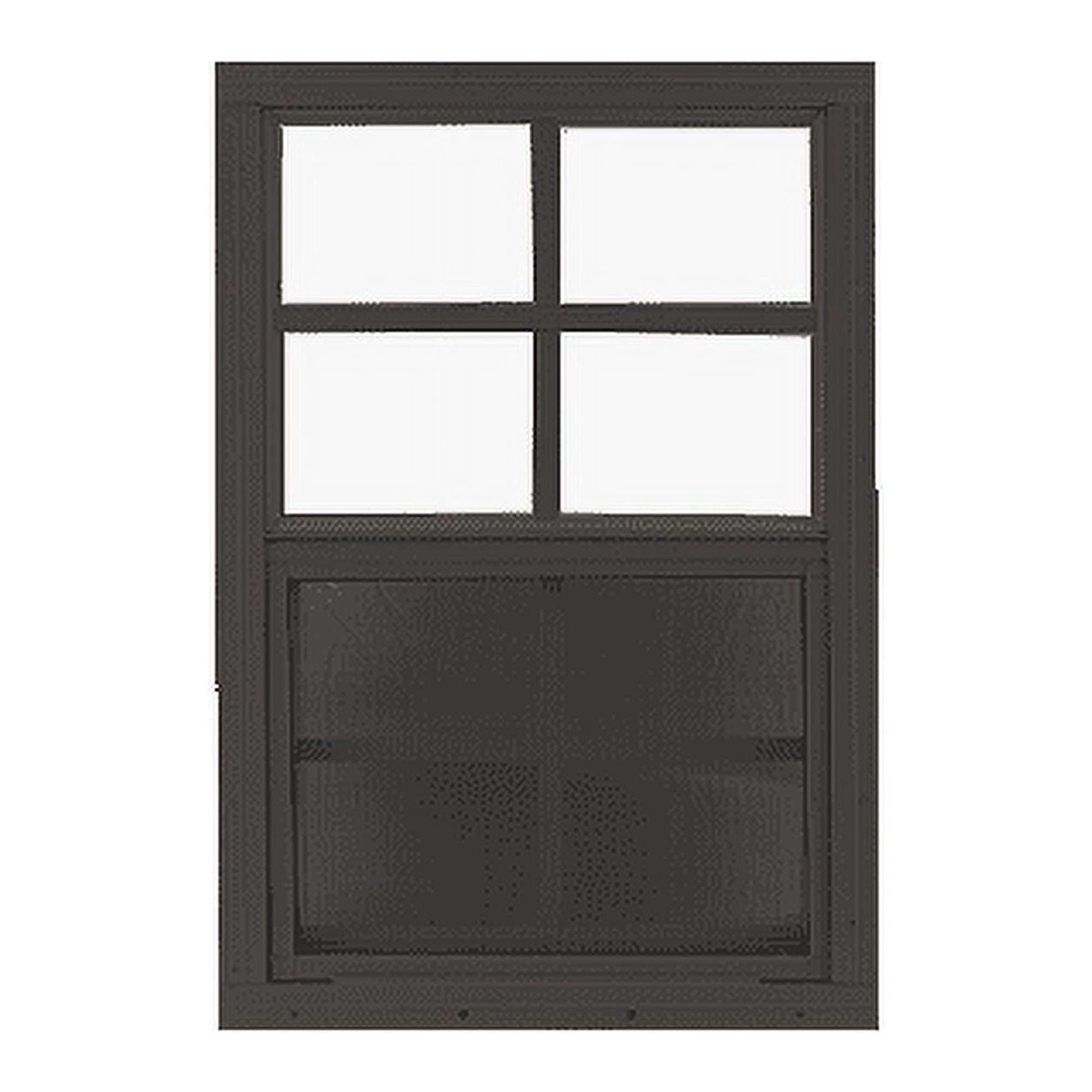Shed Windows and More 12" x 18" Black Flush Mount Aluminum Frame Tempered Glass Window