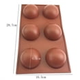 thumbnail image 4 of Moldes de silicona para bombas de cacao y Chocolate caliente, molde de Semi bola, bandeja Circular grande de 6 cavidades, pastel DIY de San Valentín esférico para vacaciones, 4 of 5