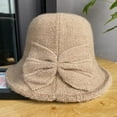 thumbnail image 6 of CoCopeaunts Women Girls Bucket Hat Winter Bowknot Bucket Cap Foldable Cloche Party Daily Costume Accessory Warm Soft Cloche Cap, 6 of 8