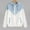 Light Blue, variant on Womens Summer Clothes thin cardigans for women lightweight summer Long-sleeved Pocket Color-block Elastic Waist Hooded Jacket
