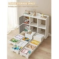 thumbnail image 4 of Kids Toy Storage Organizer with Drawers Grey and White for Home Nursery School, 4 of 8