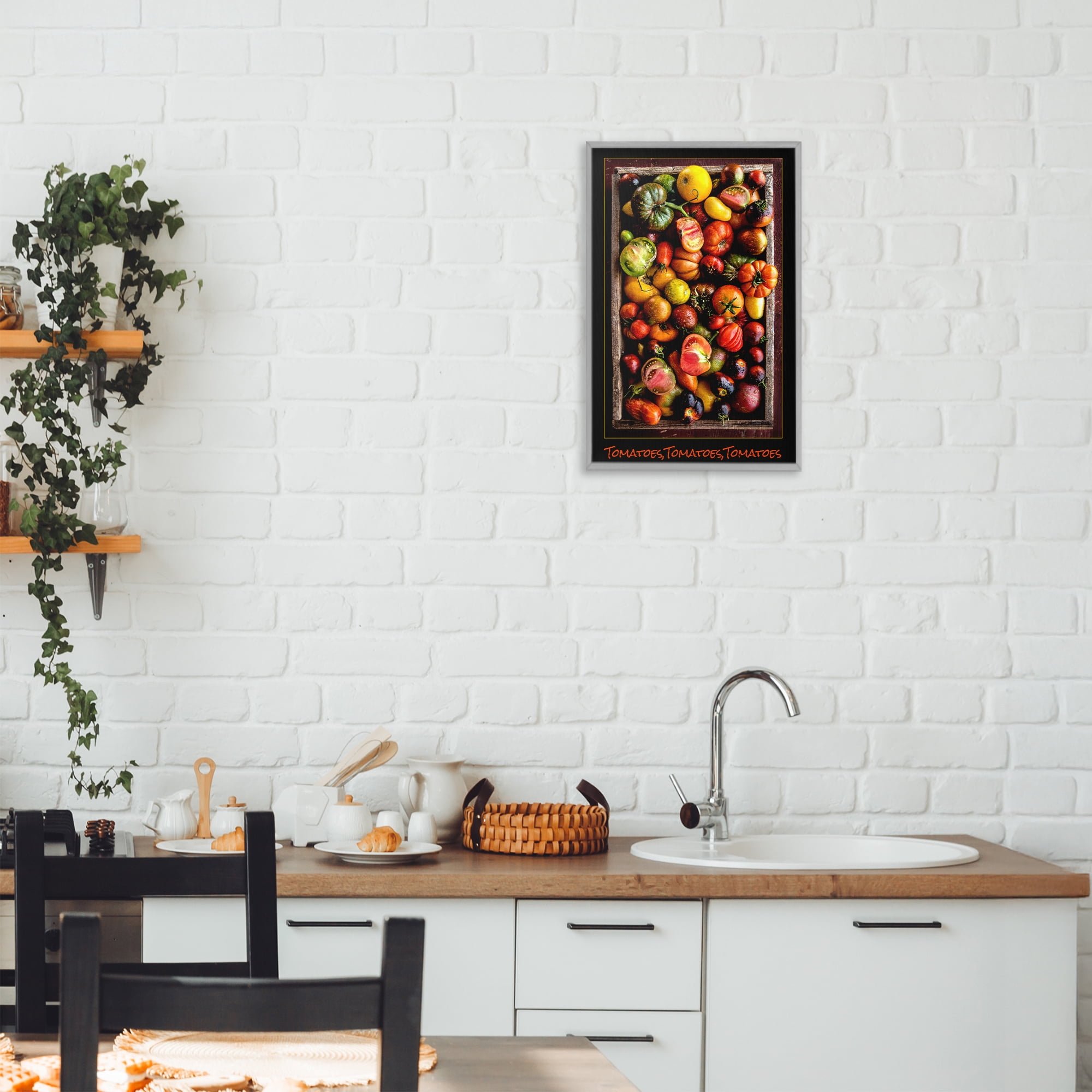 Stupell Industries Ripe & Bountiful Tomato Harvest Gray Framed Giclee Art, design by Carl Kravats