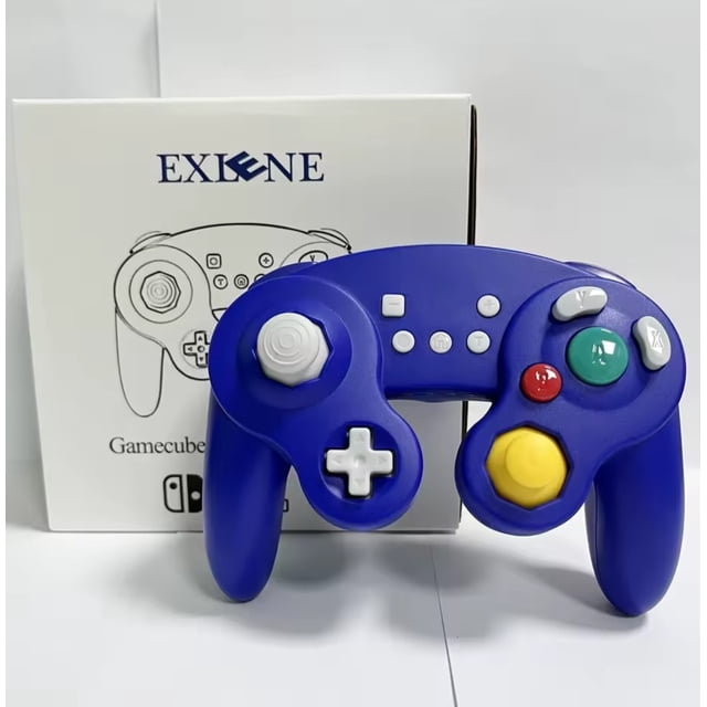 Control inalambrico recargable para nintendo switch estilo gamecube exlene morado