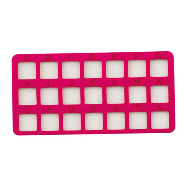 Tapete para cuentas con bandeja para cuentas de rejilla de 21 rejillas, superficie suave y rectangular, almohadilla para cuentas Rojo
