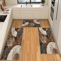 IsecretJoy Washable Kitchen Rugs Sets of 3, Non Slip Kitchen Mats for Floor Waterproof & Stain Resistant Runner Rug for Kitchen, Laundry Room, Hallway