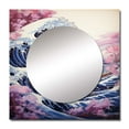 thumbnail image 2 of Designart "Masterpiece The violet Great Of Kanagawa II" Nautical & Beach Square Mirror Wall Decor Modern - Large Purple Square Bathroom Mirror - Square Printed Wall Mirror Art, 2 of 5