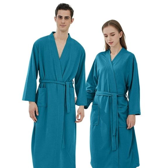 Clearance! robes for women terry cloth robes for women Ladies Men Couple Cloth Robe Sleepwear White Blue Polyester Dressing Gown Kimono Bath Robe Bathrobe For Hotel Home Big sales