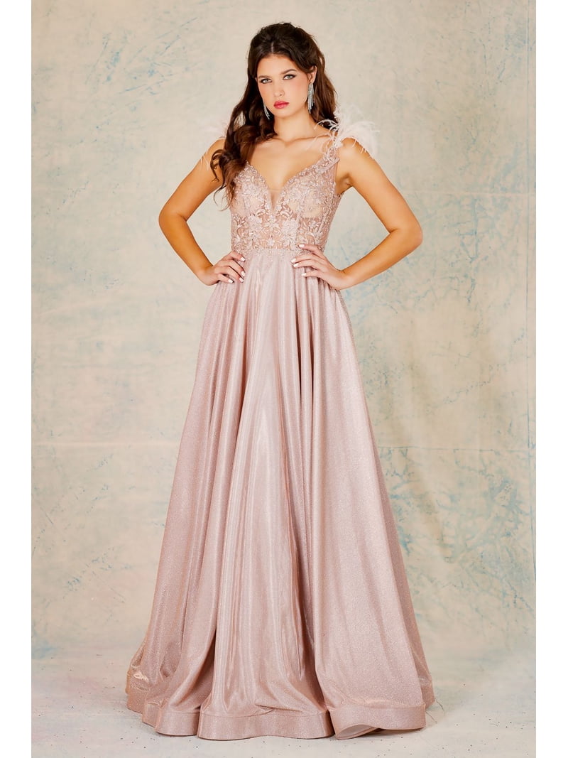 Women's Adora Design 3094 Sleeveless A-line Feather Beaded Prom 2026 Dress Rose Pink Size 3XL - Walmart.com Women's Adora Design 3094 Sleeveless A-line Feather Beaded Prom 2026 Dress Rose Pink Size 3XL - Walmart.com