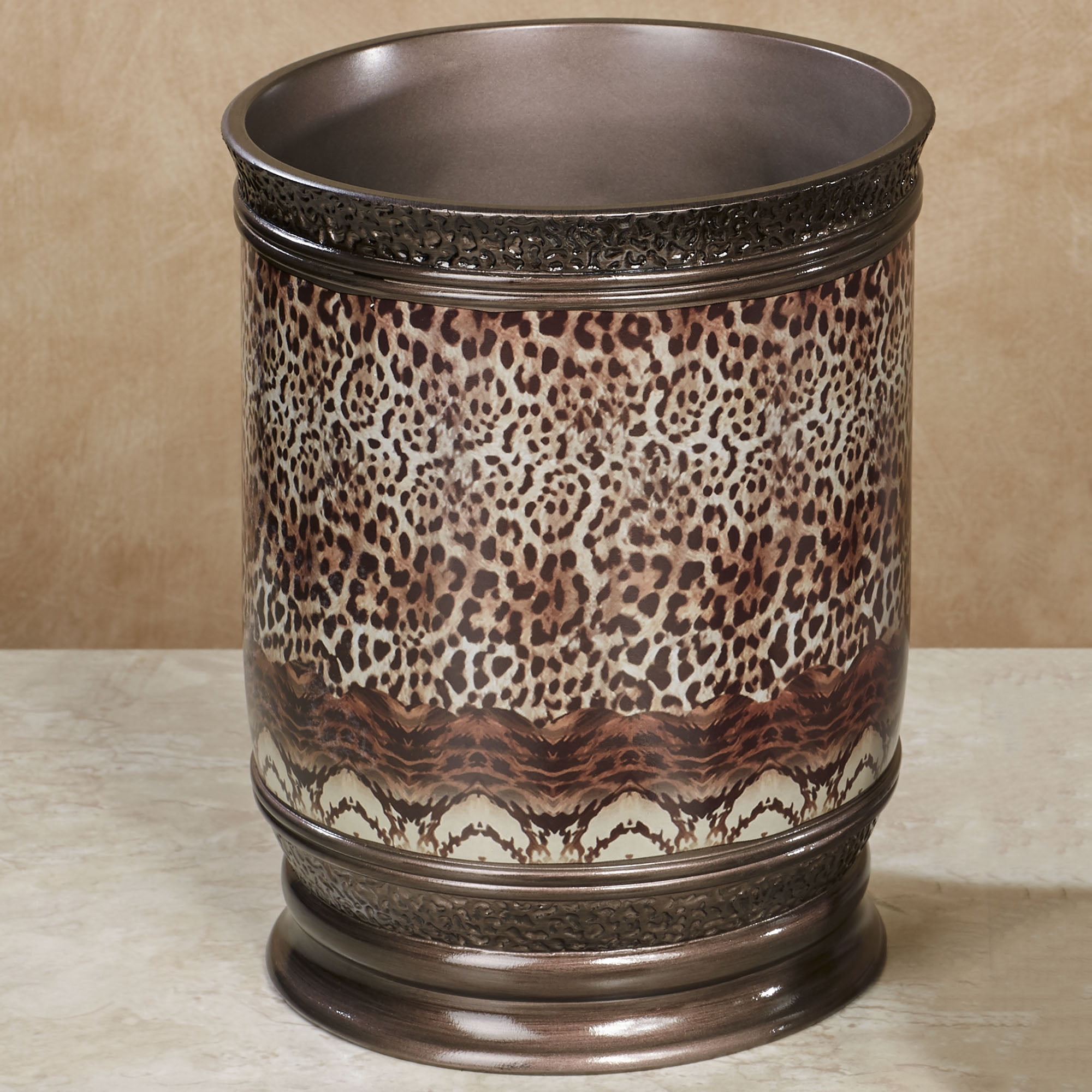Mombasa Safari Animal Print Bath Bathroom Wastebasket