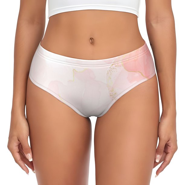 Fotbe Marble Calzones Estampados para Mujer – Ropa Interior de Algodón, Cómoda, Suave y Elástica-Large