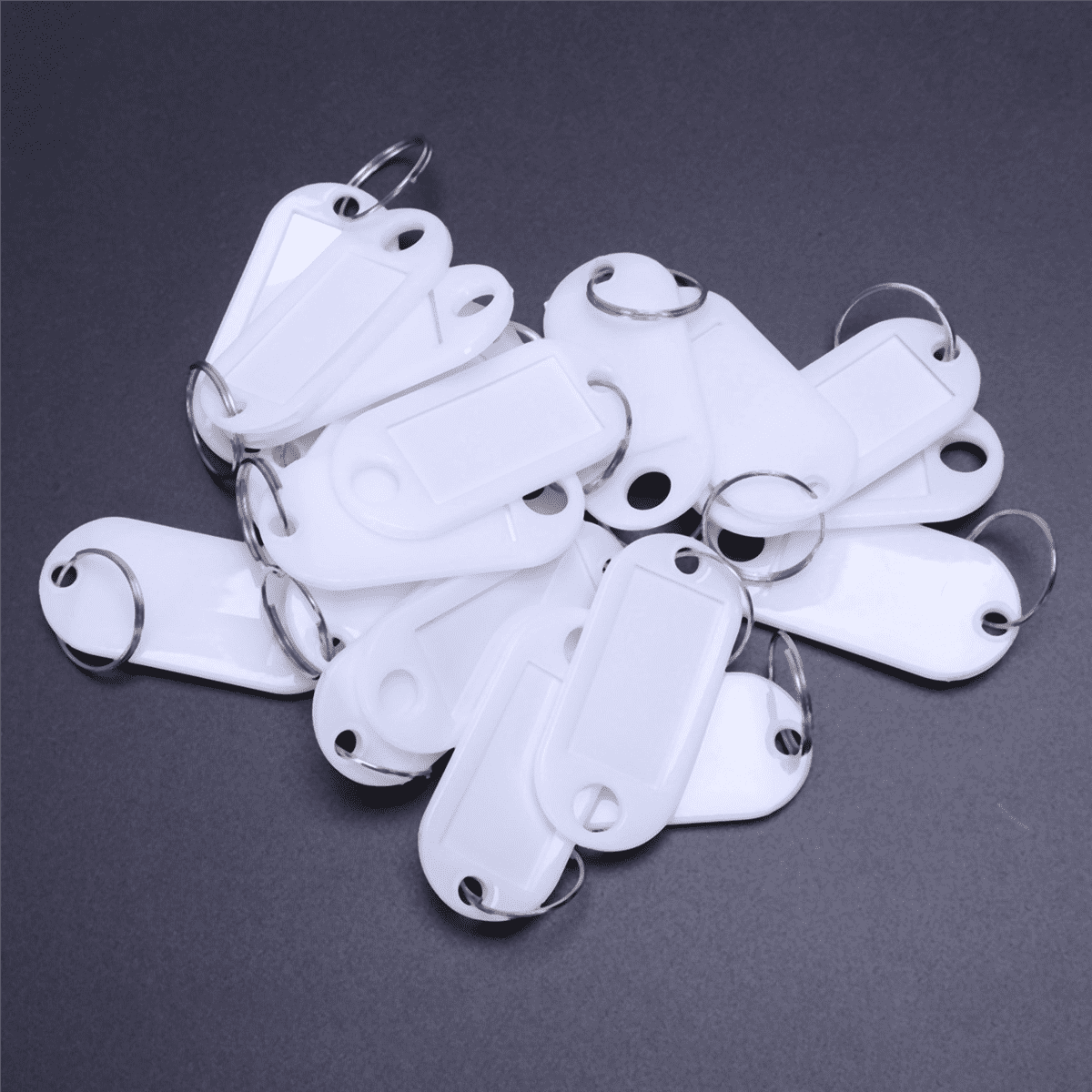 White Portable Plastic Key Fob Key Tag ID Labels 400 Pieces