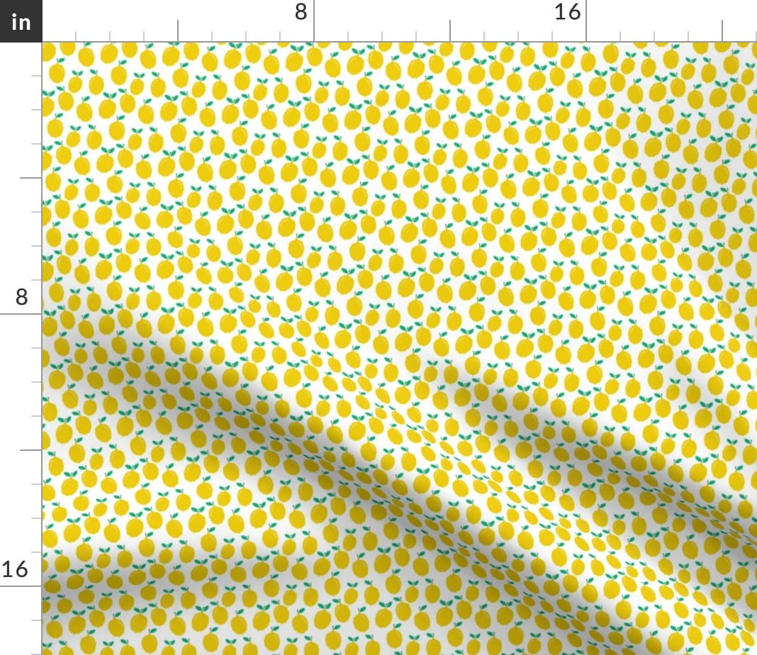 Spoonflower Fabric Lemon Fruit Yellow Tropical Citrus Summer Print
