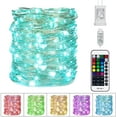 thumbnail image 1 of Christmas Color Changing Fairy String Lights 17 Feet 50 Led Twinkle Lights USB Operated Silver Wire Starry Lights with Remote and Adapter Firefly Lights for Room Party Wedding Indoor Decor (33 ft), 1 of 5