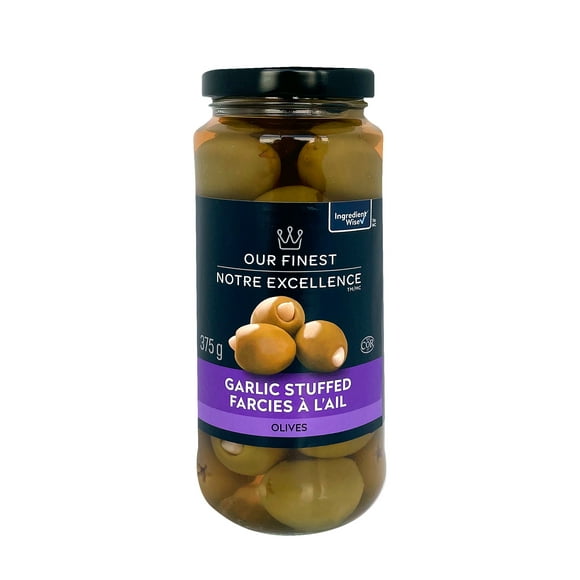 Our Finest Garlic Stuffed Olives, 375 mL