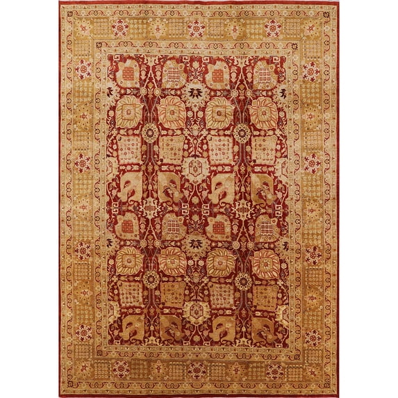Ahgly Company Machine Washable Indoor Rectangle Industrial Modern Orange Area Rugs, 7' x 10'