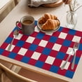 thumbnail image 3 of Independence Day Placemats Set of 2, Pixel Art Red Blue Plaid Non-Slip Place Mats Washable Table Mats for Kitchen Dining Table Decorations Indoor/Outdoor, 3 of 9