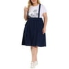 MODA NOVA Juniors' Plus Skirts Casual Elastic Waist Suspender Skirt