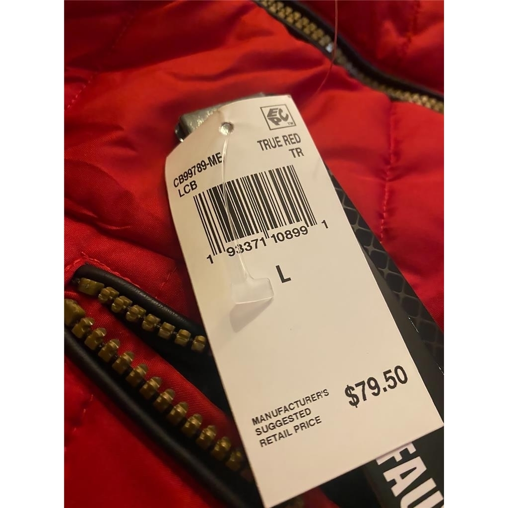 Celebrity Pink Juniors' Puffer Coat with Faux Fur Trim Hood, TRUE RED, L New with box/tags - image 4 of 4