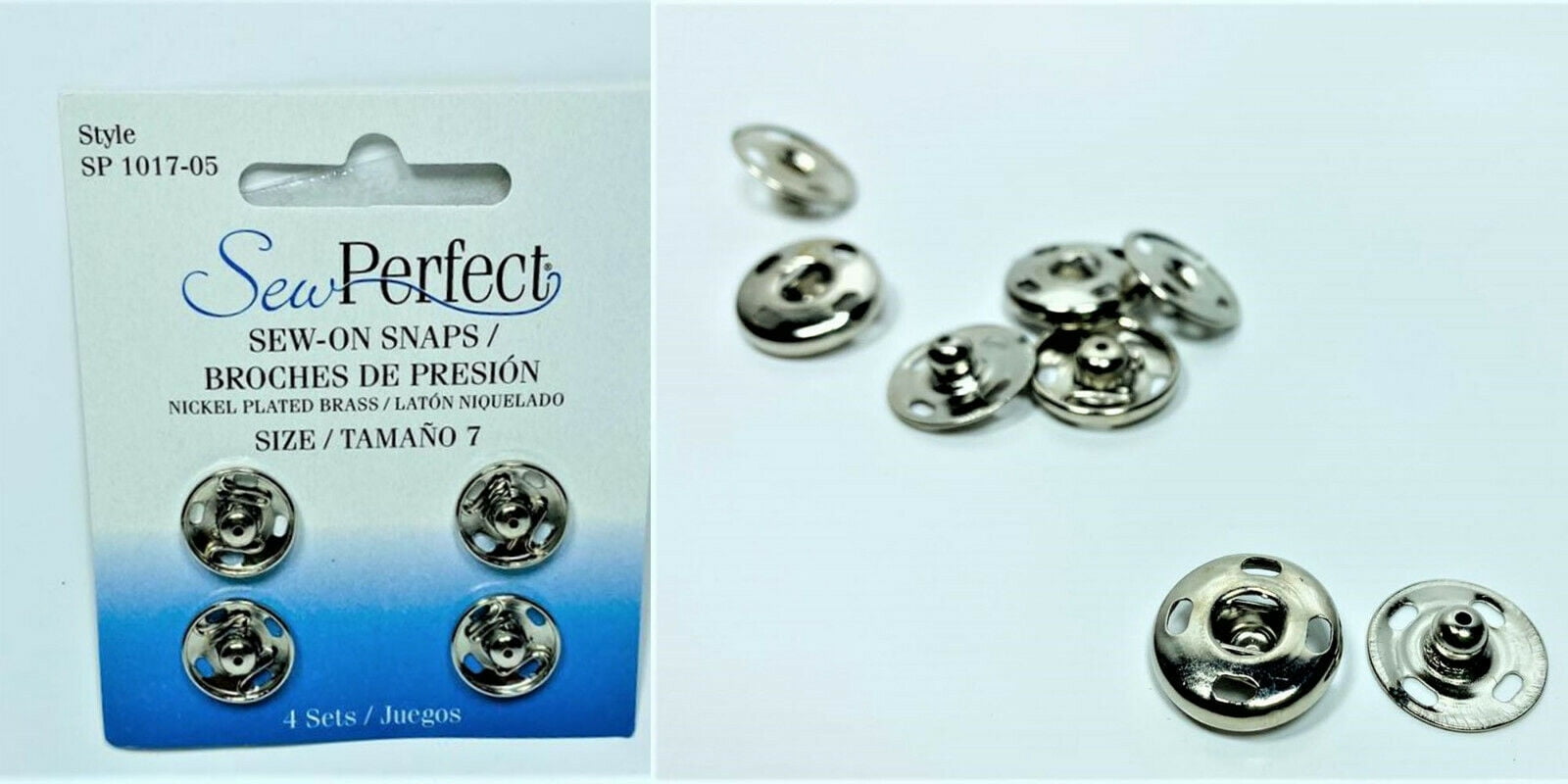 Lot of 10 Sew Perfect Sewon Snaps Buttons Size 7, 40 Sets