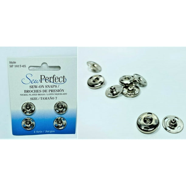 Lot of 10 Sew Perfect Sewon Snaps Buttons Size 7, 40 Sets