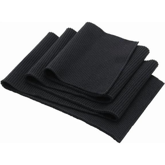 Elastic Ribbing Knit Material Cuffs Waistband Fabric Sewing Supplies Collar NeckBands Hem Trim Handcrafted Fabric for Cuffs Jacket Neckline Trimming Edging Garments Black 37.4x5.71inch