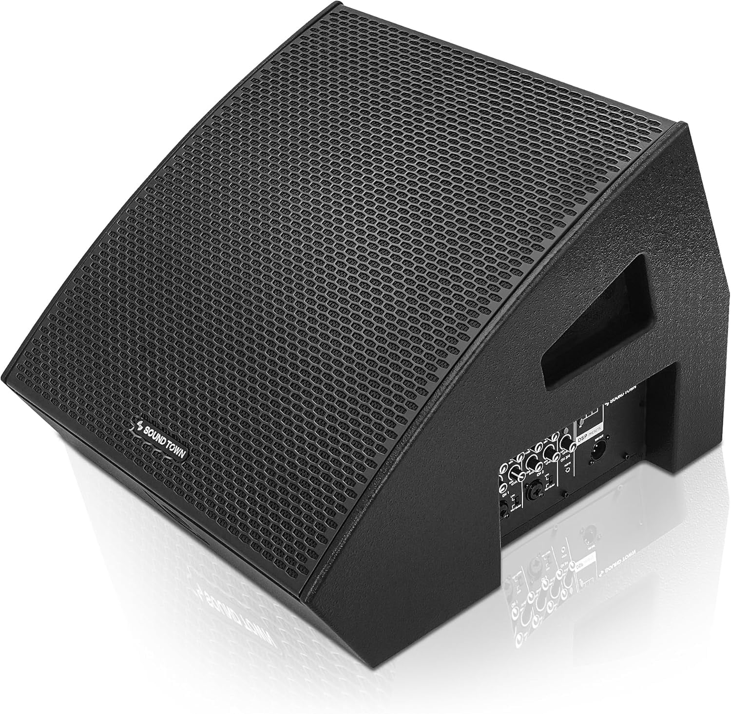 Sound Town CARME Series 15" Multipurpose Powered Loudspeaker, with Coaxial Compression Driver, Class D amp., DSP, Birch Plywood for Live Sound, Karaoke, Bar, Church, Black (CARME-15MPW)