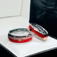 thumbnail image 5 of 1 piece stylish red arrow-shaped stainless steel ring - neutral style, no coating, shining details - Creative design ring for engagement and anniversary gifts - Perfect engagement and wedding ring,9, 5 of 16