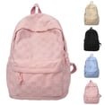 thumbnail image 2 of FUZHIQ Checkered School Backpack for 4th 5th 6th 7th Grade with Front Pocket, Casual Lightweight Elementary Middle School Bag, Khaki, 2 of 8