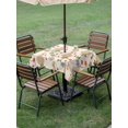 thumbnail image 4 of Outdoor Tablecloth with Umbrella Hole for Patio/Picnic/Party/Camping, Beige Gourd Waterproof Table Cloth Square Cover Washable, Spring Floral Farmhouse Botanical (60"x 60"), 4 of 9
