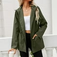 thumbnail image 4 of Sopiago Womens Waterproof Raincoat Lightweight Rain Jackets Hooded Windbreaker with Pockets for Outdoor Green,S, 4 of 7