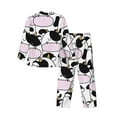 thumbnail image 2 of Bingfone Men'S Pajama Set 2 Piece Loungewear Pjs, Long Sleeve With Pajama Pants-Cute Animal With Cow, 2 of 9