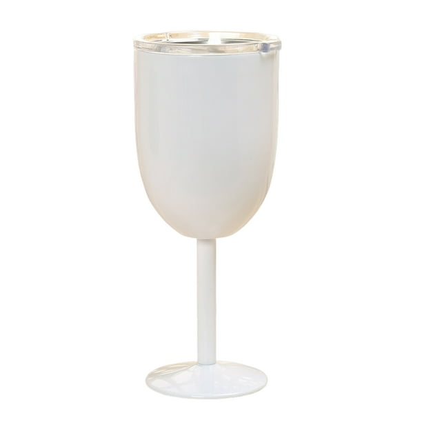 Vaso de cóctel aislado de 10 oz, de doble pared, con tapa alta para cócteles, vino, bebidas frías, copa de vino de acero inoxidable