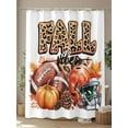 thumbnail image 4 of Fsddascl Rugby Pumpkin Fall Shower Curtain Set - Standard 72" x 72" Washable Bathtub Curtain with 12 Hooks, Thanksgiving Botanical Autumn Leaves Waterproof Fabric Stall Shower Curtains for Bathroom, 4 of 6