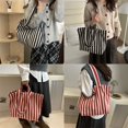 thumbnail image 2 of FENOHREFE Women Canvas Bag Large Capacity Shoulder Bag Striped Handbag All-Matching Everyday Bag Students School Bag Shopping Bag, 2 of 8